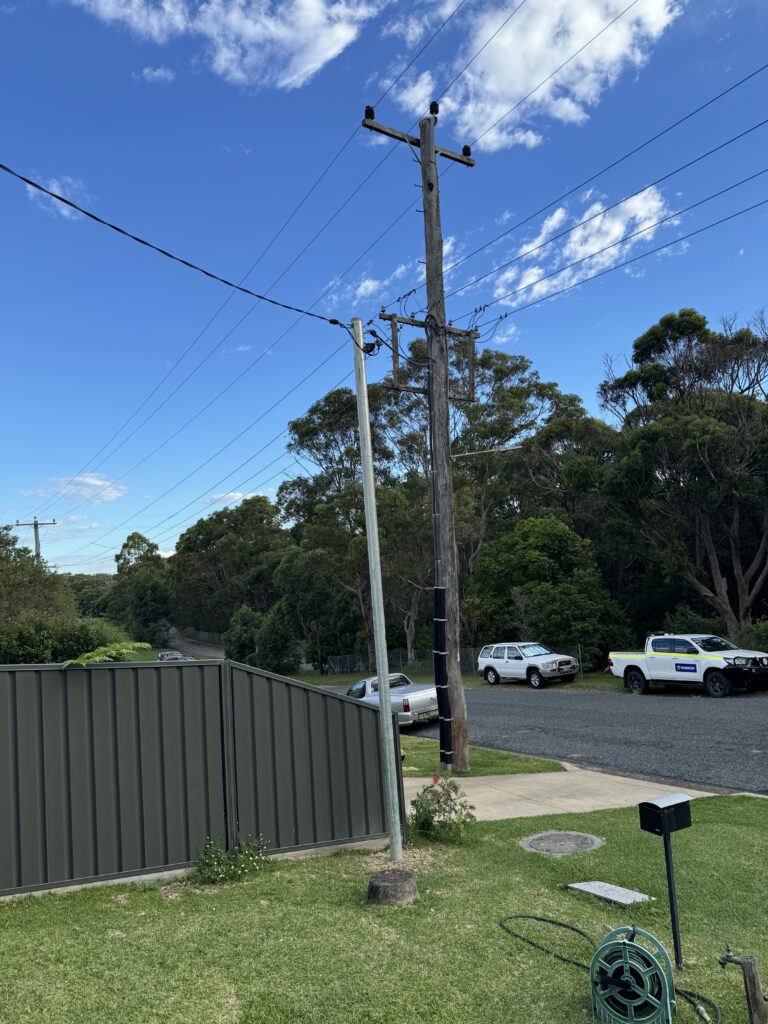 private power pole installation Newcastle by Level 2 ASP